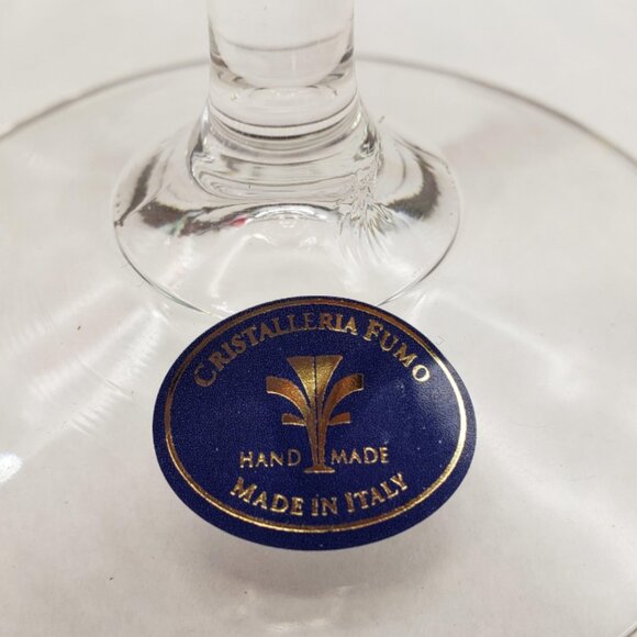 Cristalleria Fumo Wine Glasses Set of 4 Italy Crystal Red Green Amber Lilac IOB - Picture 9 of 9